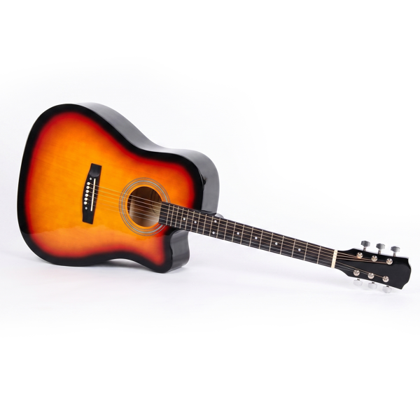 Coucher de soleil 41 pouces Dreadnought en forme de barrique Guitare acoustique avec choix