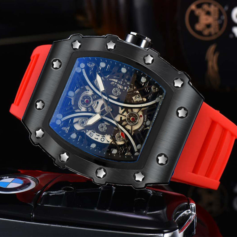 Automatique Quartz Hollow Luminous Waterproof Hommes en forme de barils
