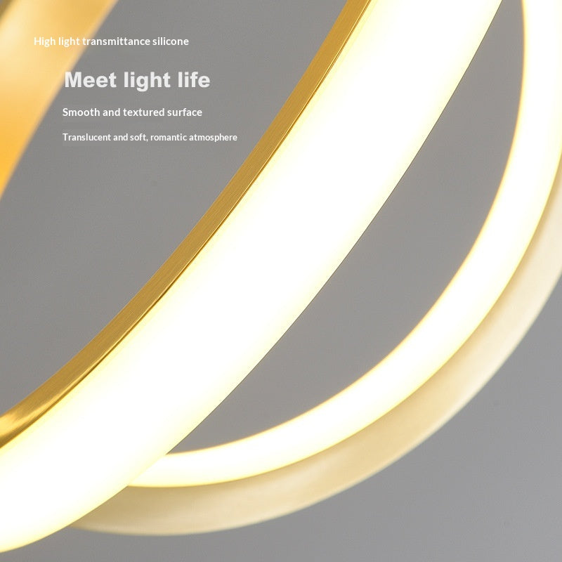 LED lumière circulaire lampe pendentif simple et créative
