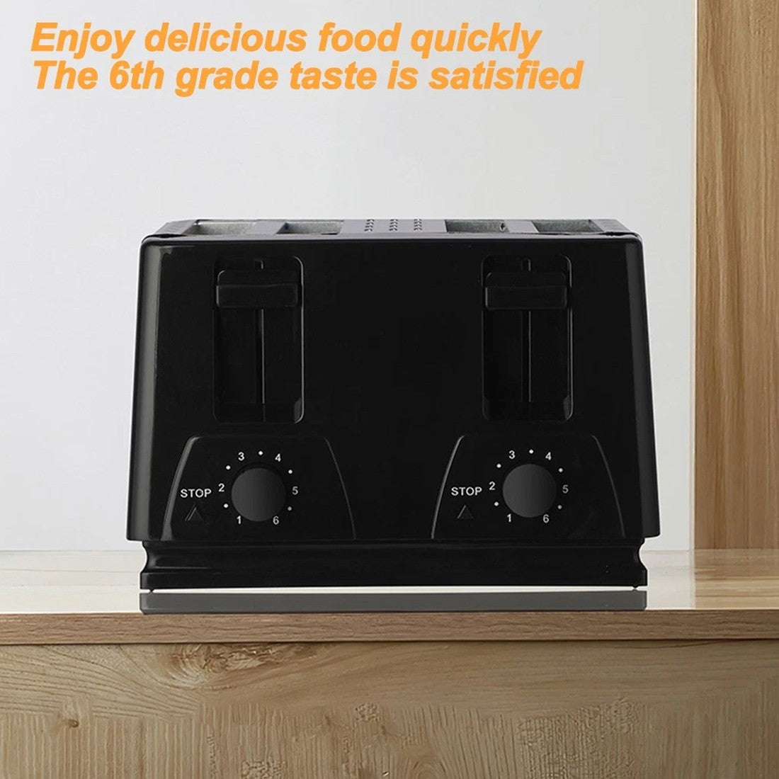 4 Slice extra large Fente avec défrost variable réchauffer le grille-pain noir Nouveau
