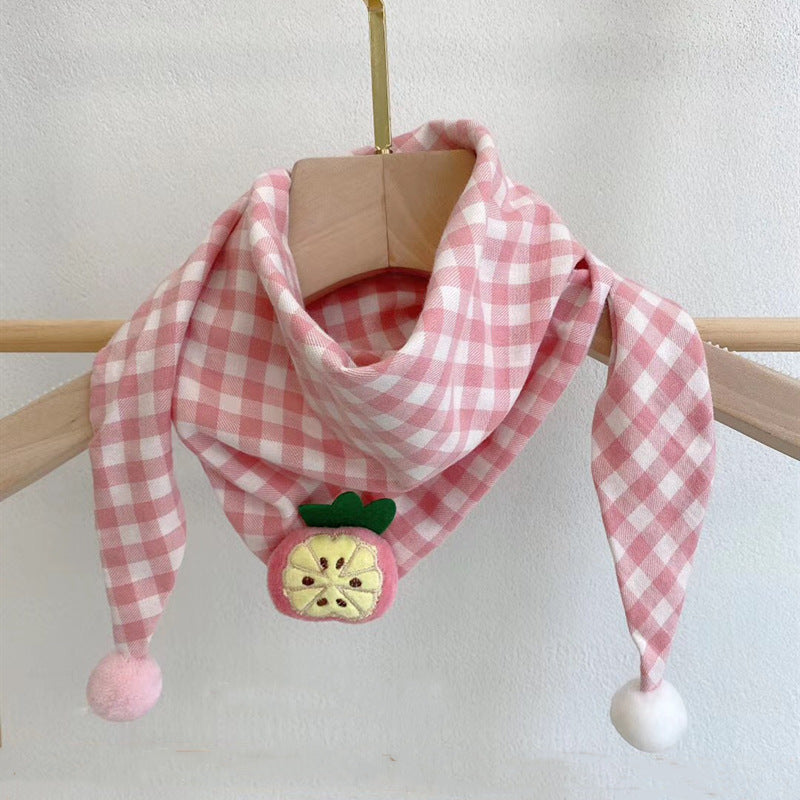 Style coréen coton-linen Plaid enfants écharpe polyvalent et facile à assortir