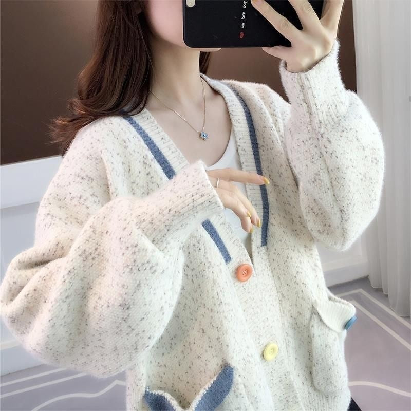 Chandails pour vêtements de dessus enroulés pour femmes avec des poches de couleur contrastée