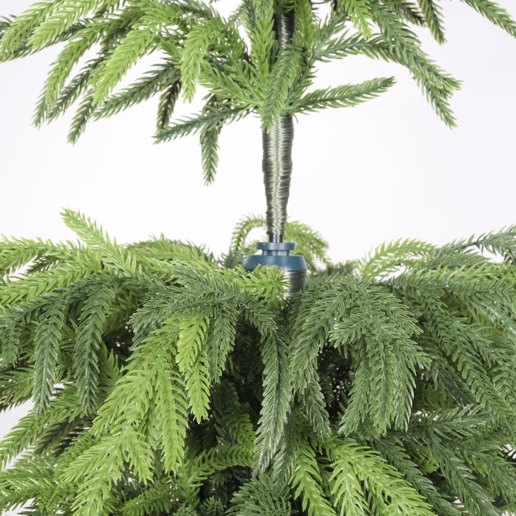 5' Arbre artificiel de pin véritable tactile avec pot en plastique noir