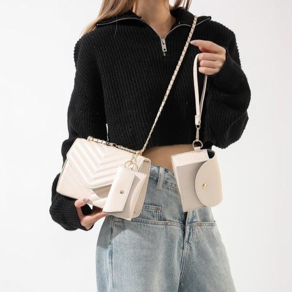 Femmes Couleur solide Versatile Sac élégant et élégant