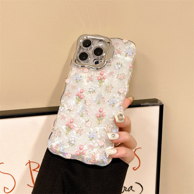Shell Pattern Floral Lens Protection Case