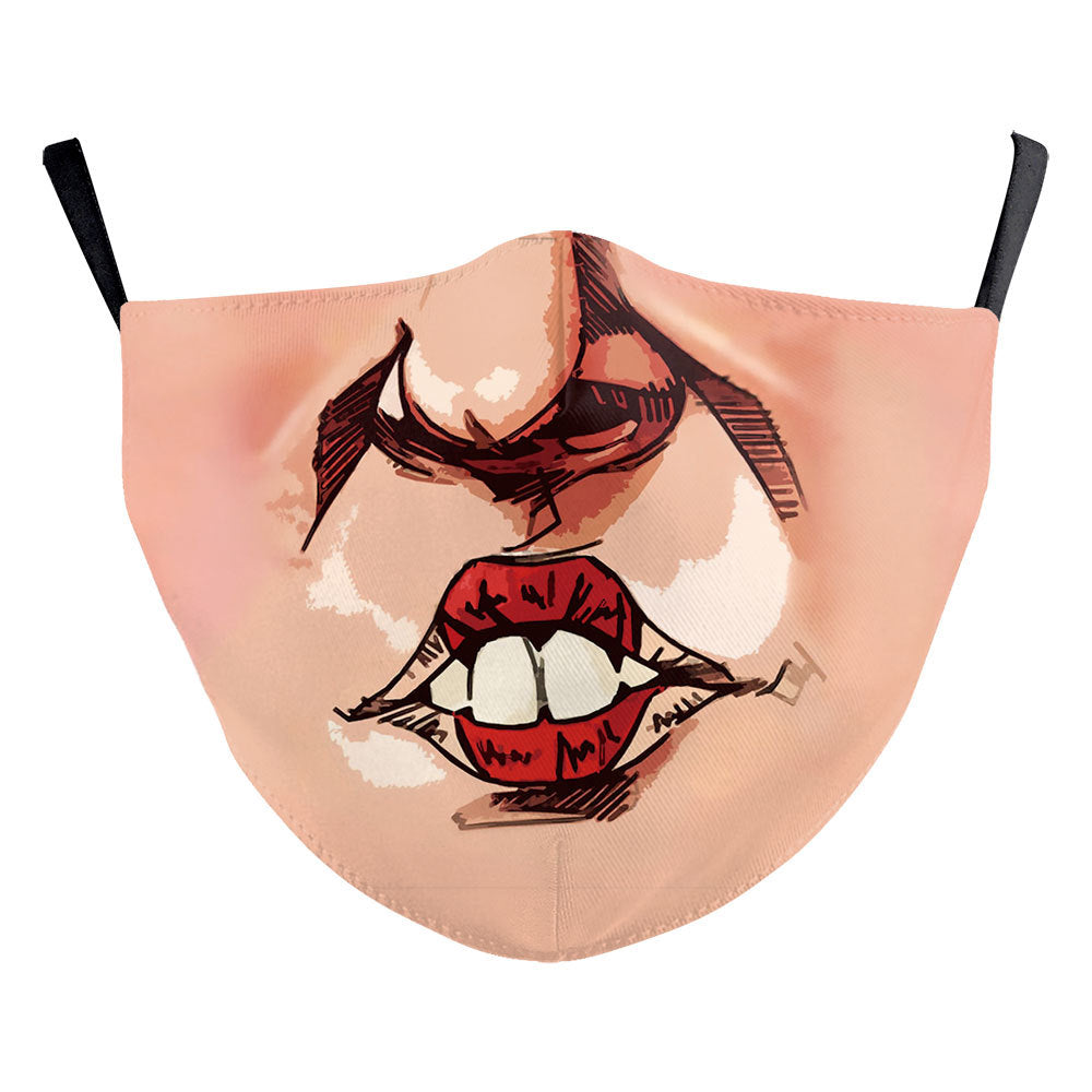 Impression numérique Masque double couche pour visage drôle d'Halloween