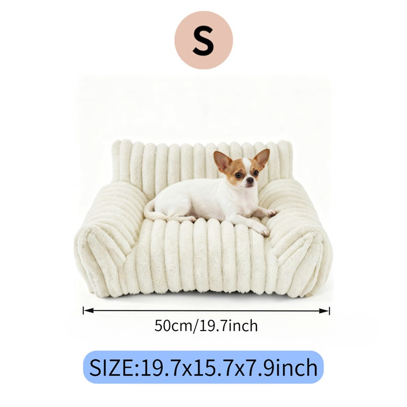 Mignon Couch Cat pour les animaux de compagnie - Lits de chat fluffy avec polaire Corduroy Premium