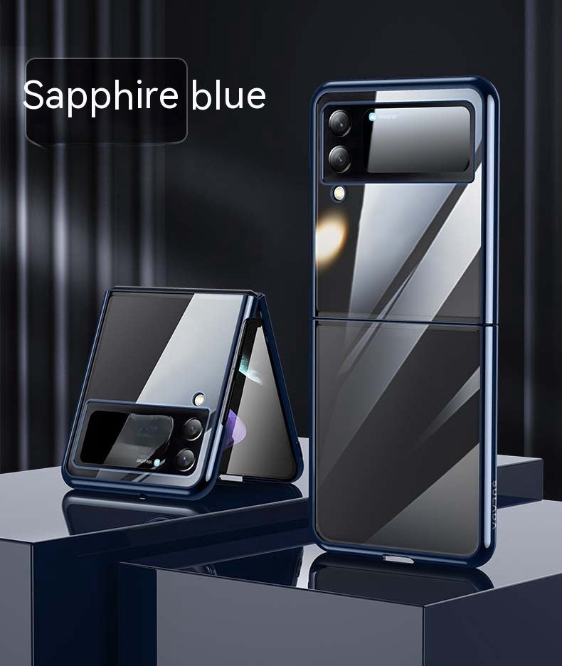 Cas de téléphone écran pliable protection Case électroplacant Pc dur transparent