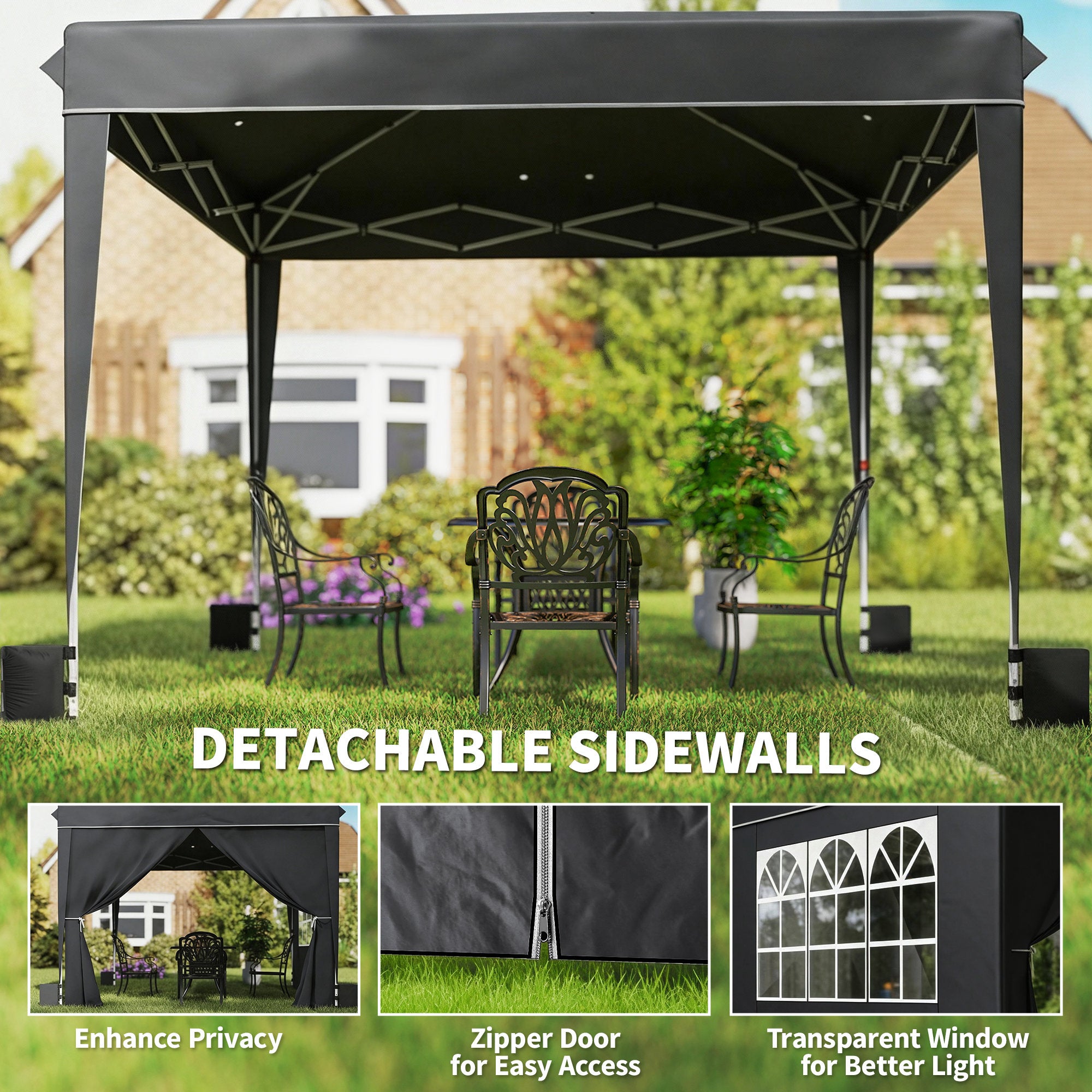 10 x 10 pieds Pop Up Canopy Tente avec parois latérales