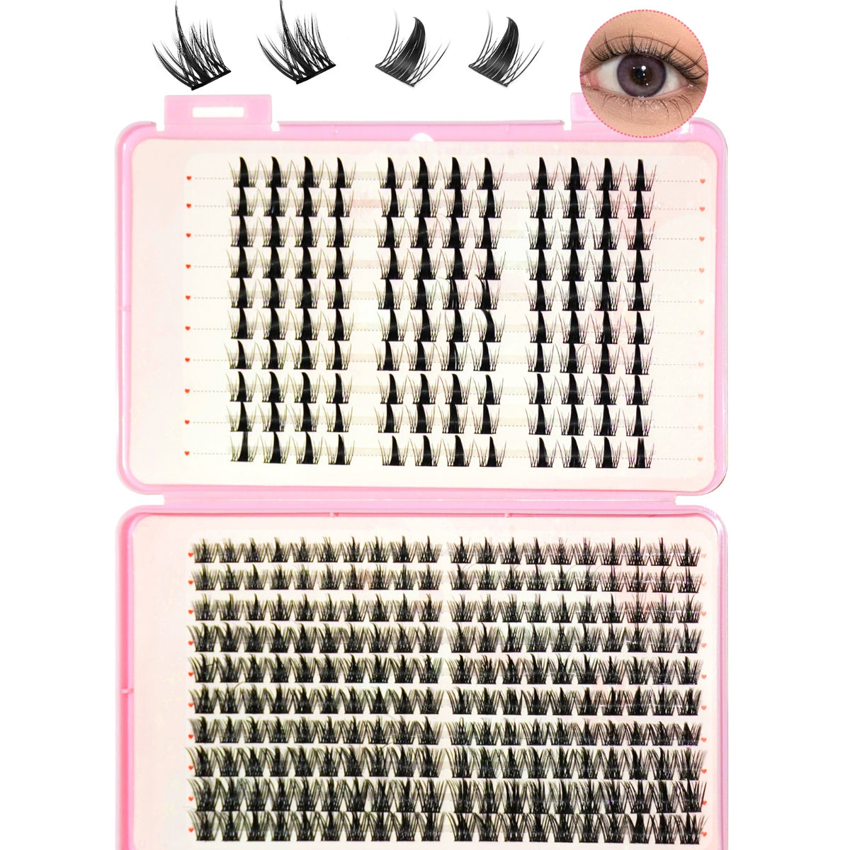 Un ensemble d'extension de faux cils hybride multi-style