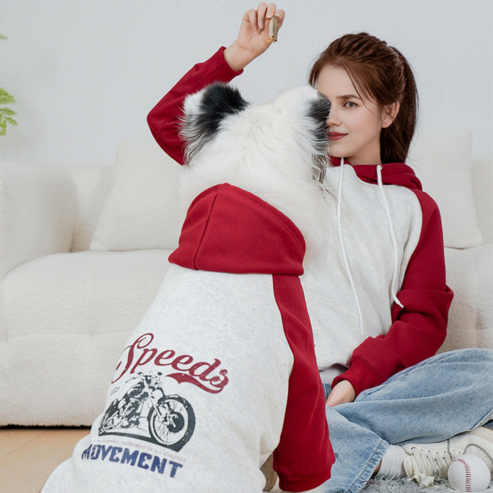 Pet Automne et lettre d'hiver Impression chien brossé Hoody