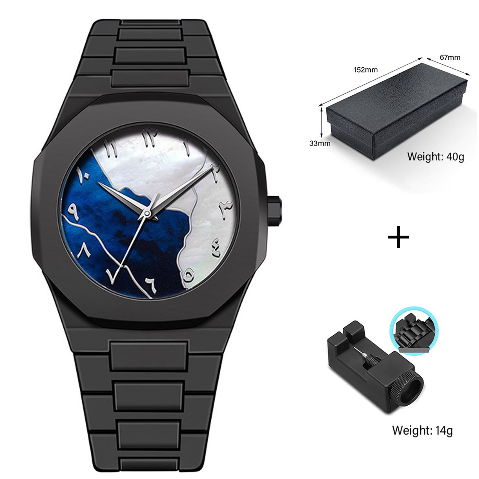 Montre Quartz de ceinture en acier arabe avancée pour hommes