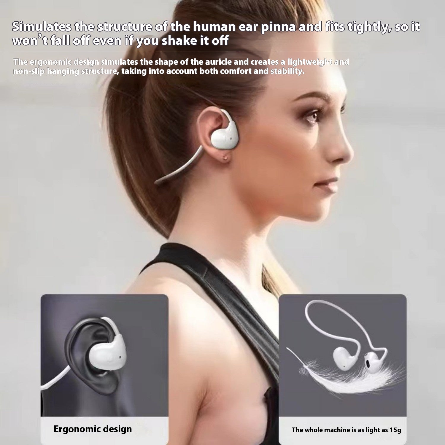A2 Casques d'écoute Bluetooth Conduction osseuse