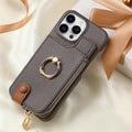 Convient pour 16 porte-carte Zipper porte-manteau de boîtier de téléphone