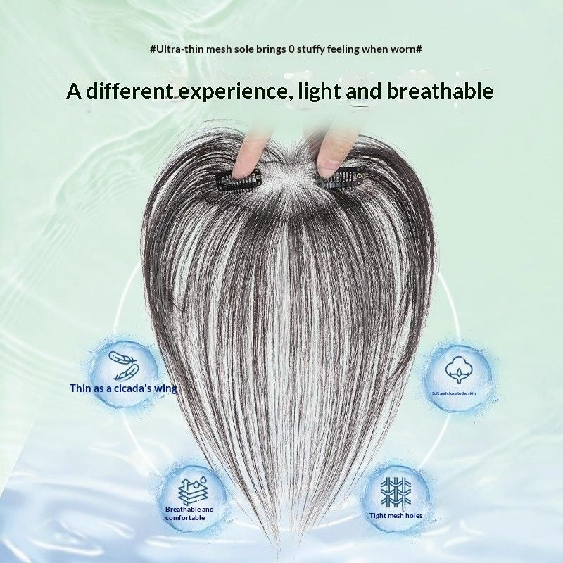 Women's Clip-In Bangs Hairpiece for Crown of Head