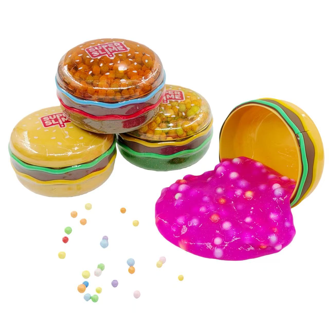 Jeu en forme de burger de simulation avec perles colorées en mousse