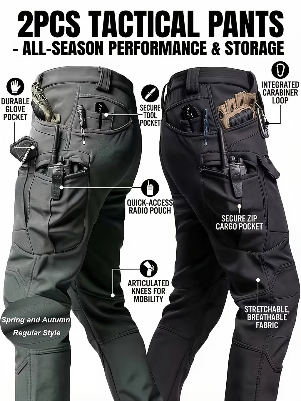 Pantalon de travail tactique résistant à l'usure extérieure pour hommes