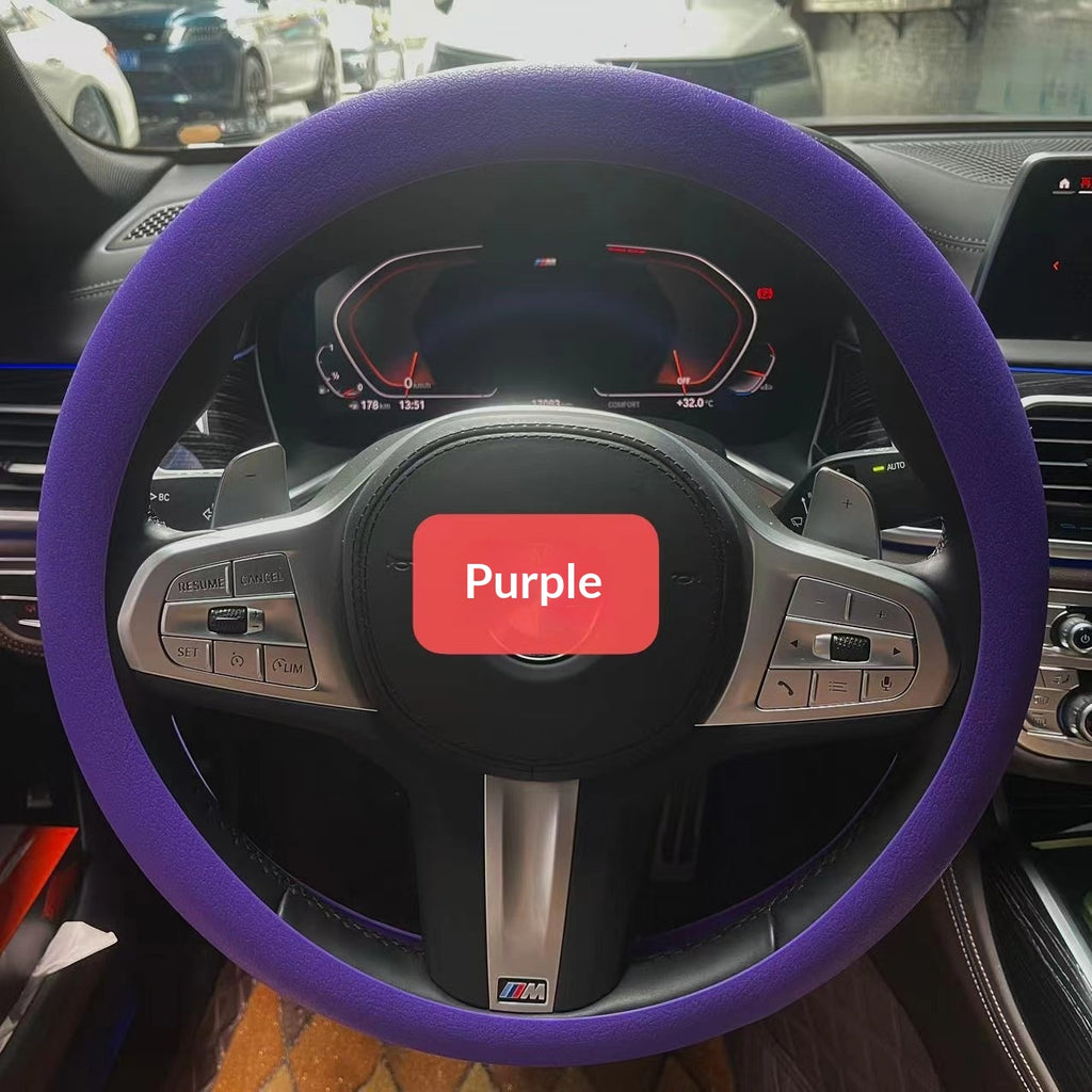 Couverture de volant de voiture en cuir souple silicone antidérapante tout-saison