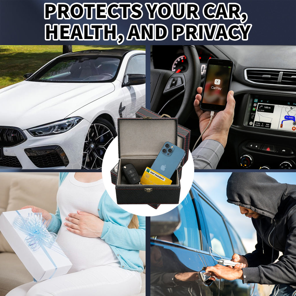 Boîte de stockage de clé de voiture avec ensemble d'accessoires de partie de protection sans clé Go