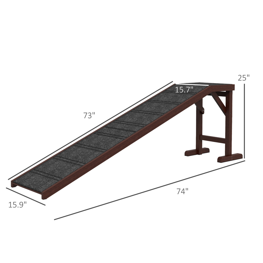 Ramp pour chiens avec tapis antidérapant et plate-forme supérieure