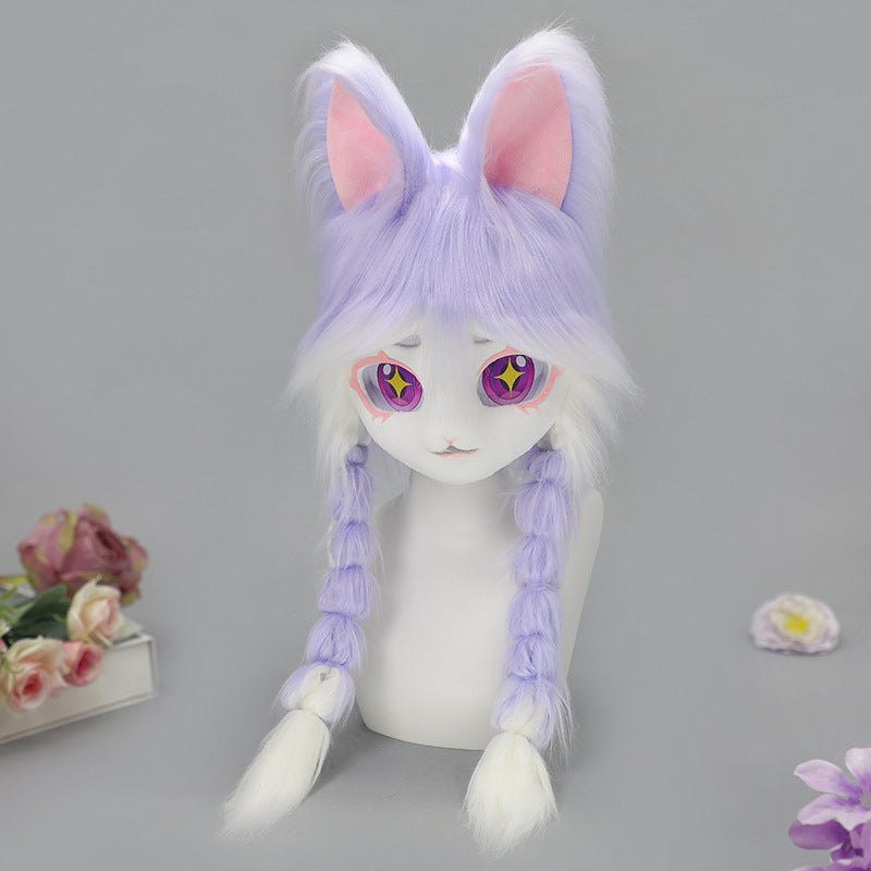 Tête d'animal en peluche de fourrure