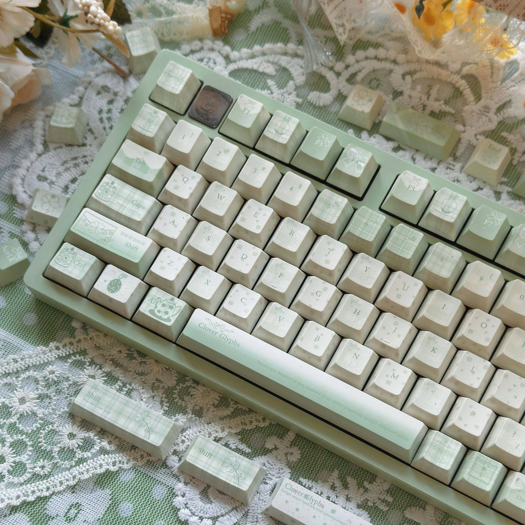 Mossy Patina Riddle Captures de clés Sublimées Mignon et personnalisé clavier mécanique