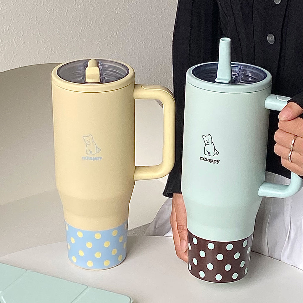Coupe isolante en acier inoxydable à grande capacité avec points Polka