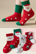 4 Paire Chaussettes de Noël pour les enfants et les adultes doux confortable porter festive