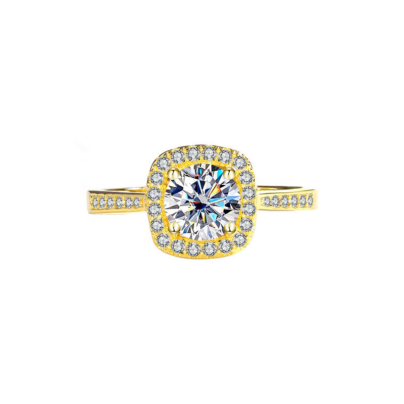 925 Argent Moissanite anneau de luxe