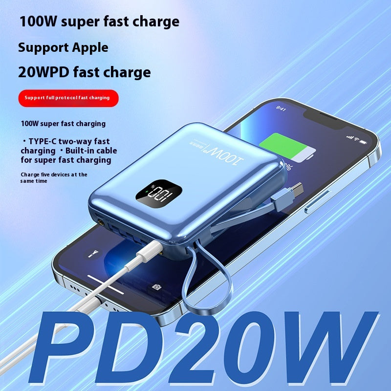 Mini-portable avec câble 20000 MA Power Bank PD225W Alimentation mobile