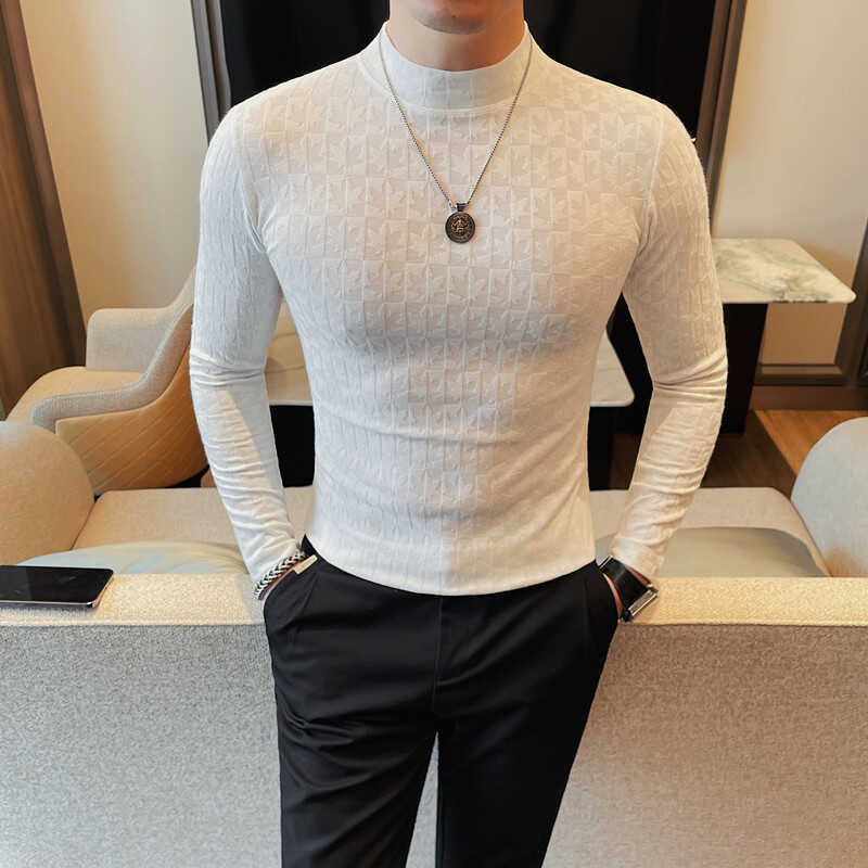 T-shirt de mode en col demi-haut pour hommes