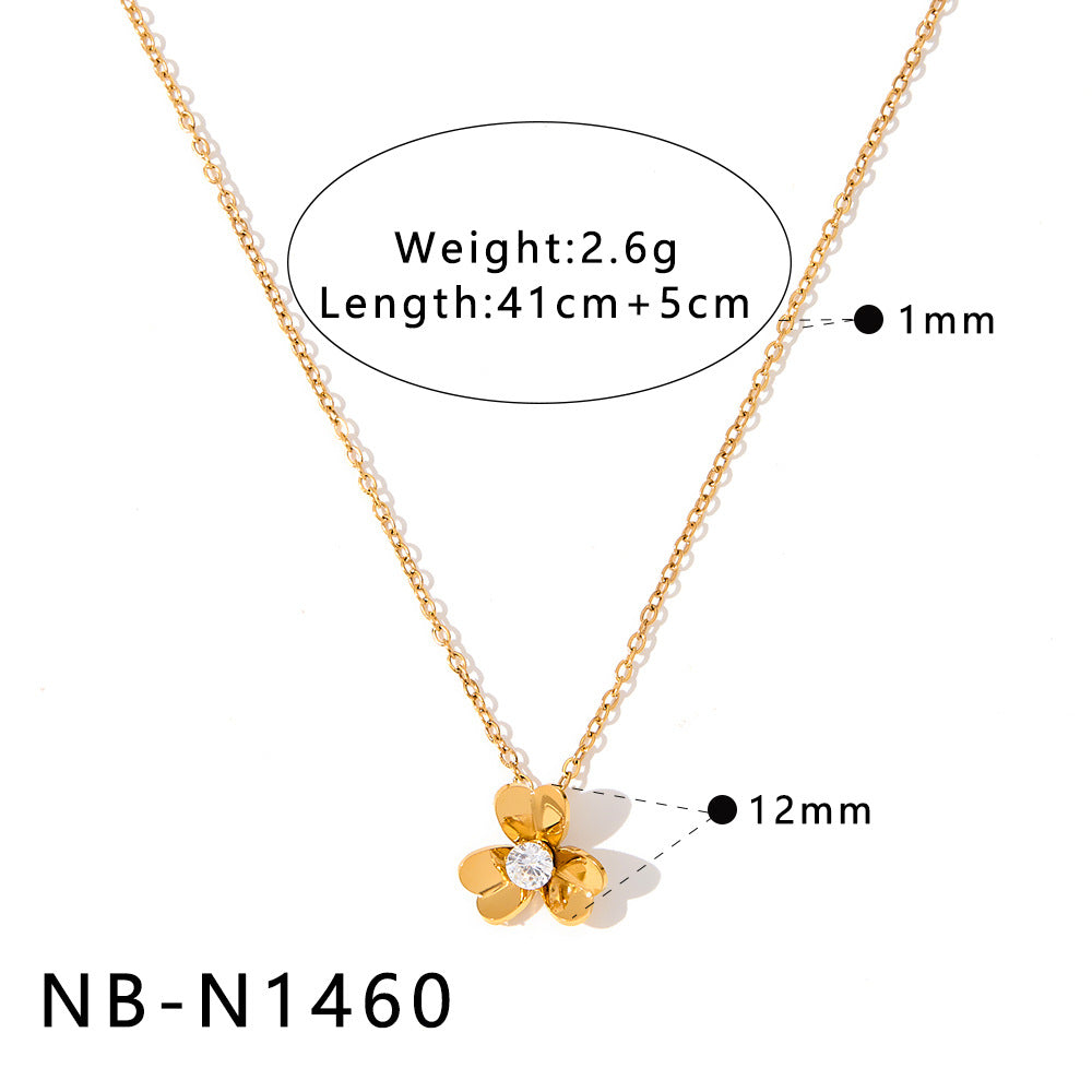 Best-selling stainless steel flower necklace