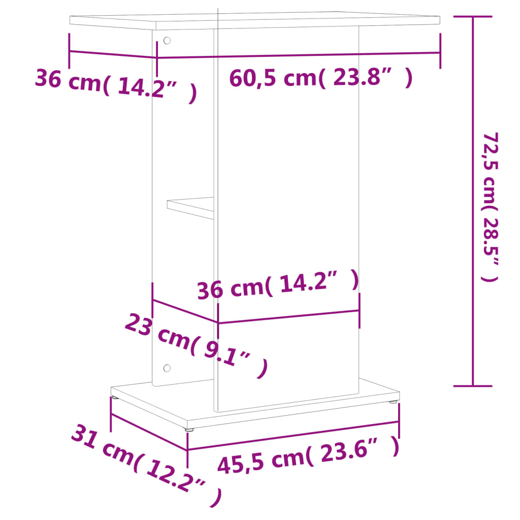 Aquarium Stand 60,5x36x72.5 cm