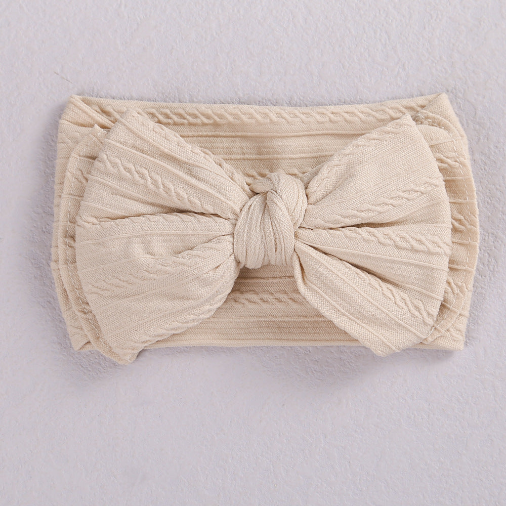 Accessoires capillaires pour enfants Jacquard Nylon Bande de cheveux Double couche Bow