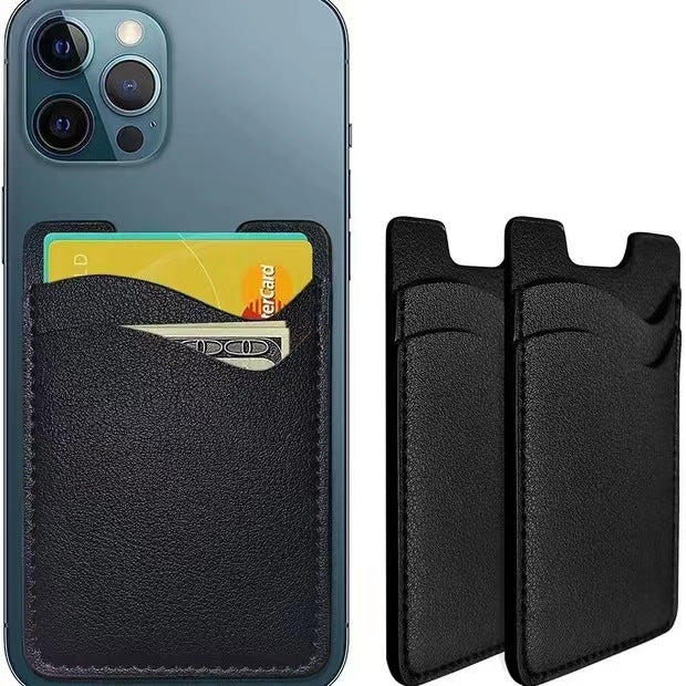 Support de carte de téléphone en peau douce Support de carte de téléphone simple en couleur solide