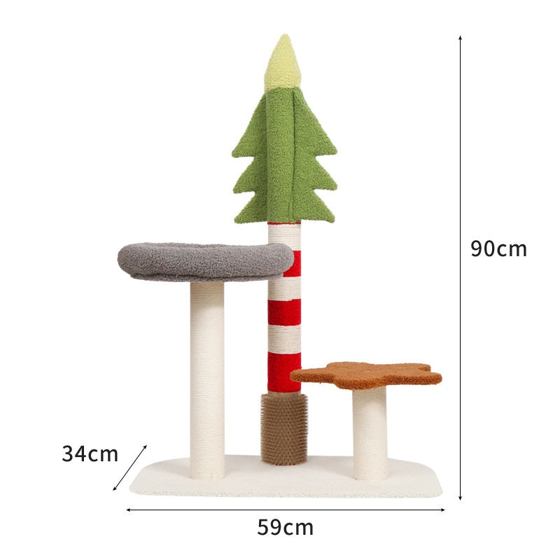Promotion de l'arbre de Noël Chat cadre d'escalade Sisal tout-en-un Cat Scratching Post