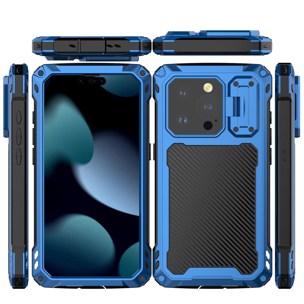 Boîtier de téléphone Silver Shield avec une protection et un support magnétiques complets