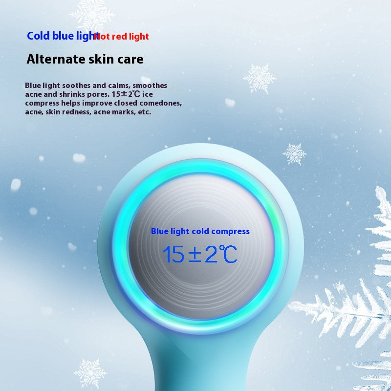 Ménage Rouge Bleu clair Colder et Comprimer Électric Facial Cleaner
