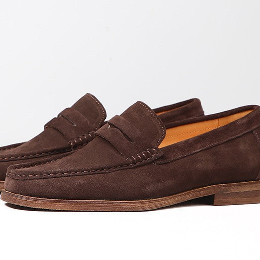 Mocassins en cuir homme Chaussures de bateau en cuir véritable Slip-on Suede