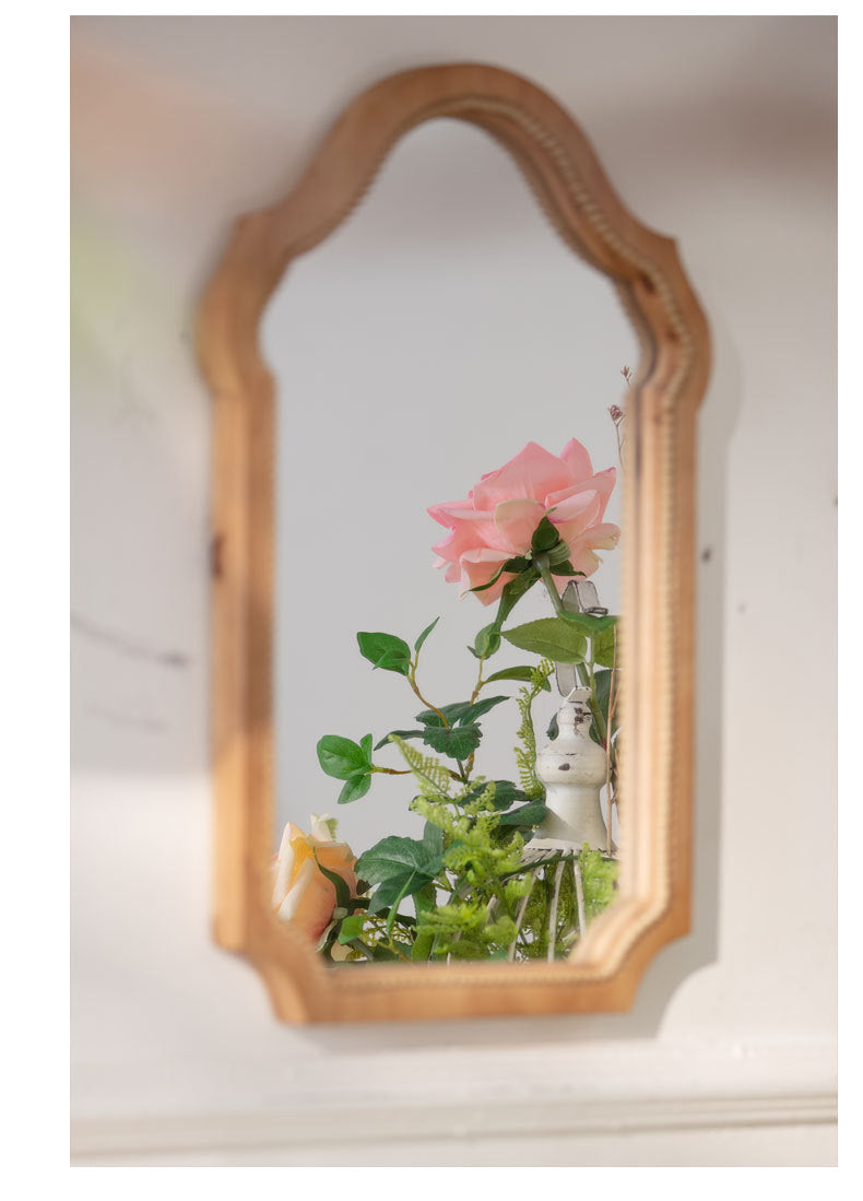 Miroir mural en bois massif vintage