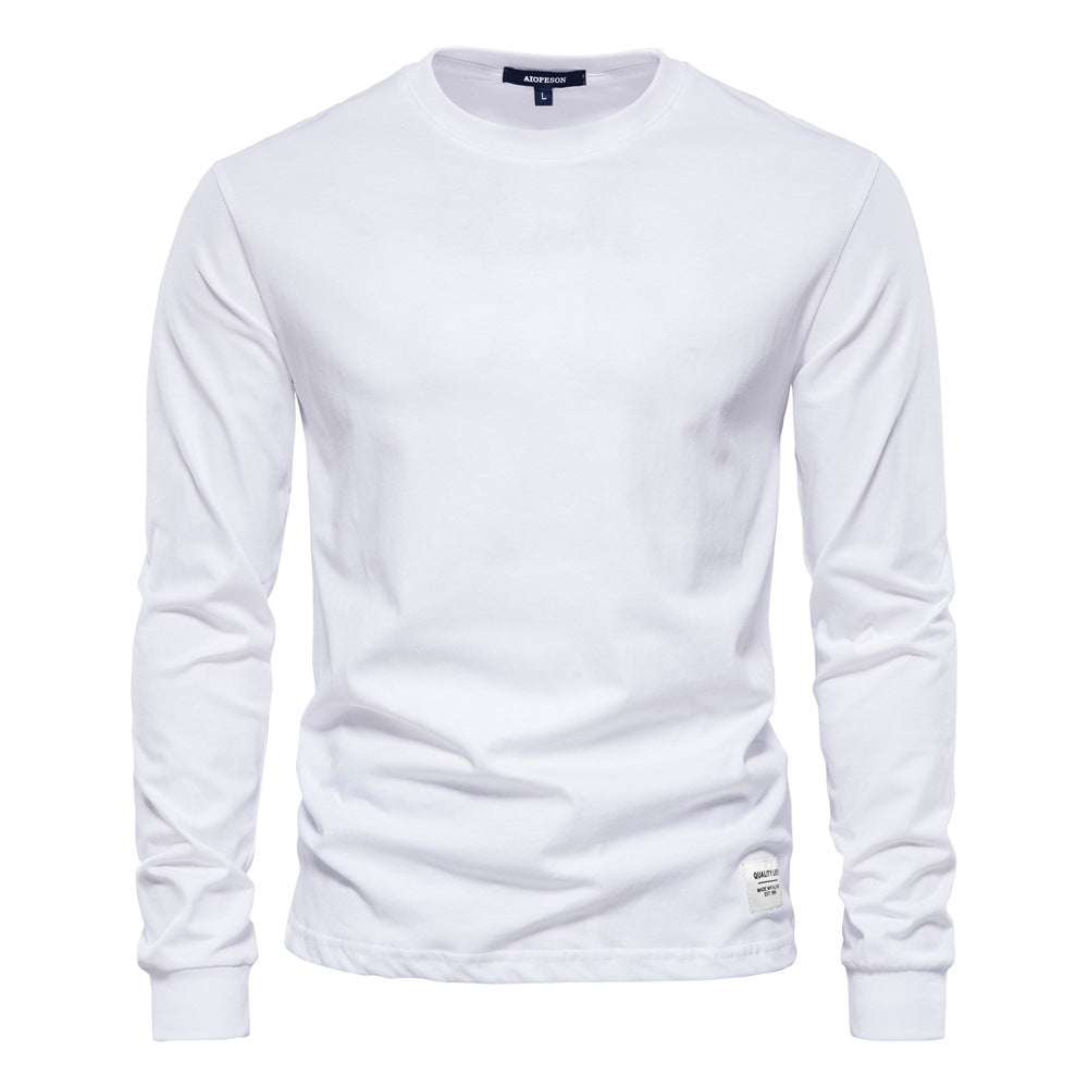Autumn Trendy Long-Sleeved European-style Homme Solid Color Long-Sleeved Top High Street M