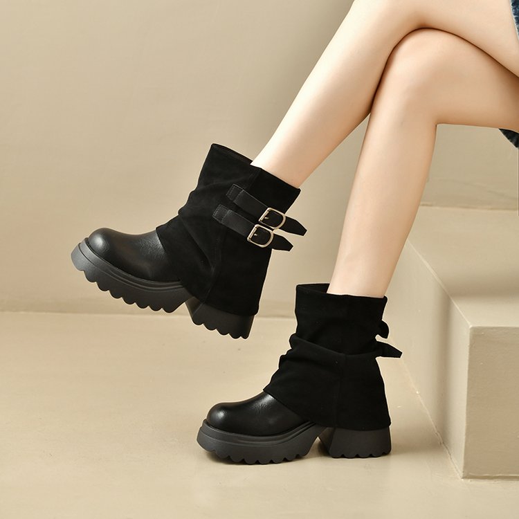 La plate-forme pour femmes augmente la hauteur Martin Bottes