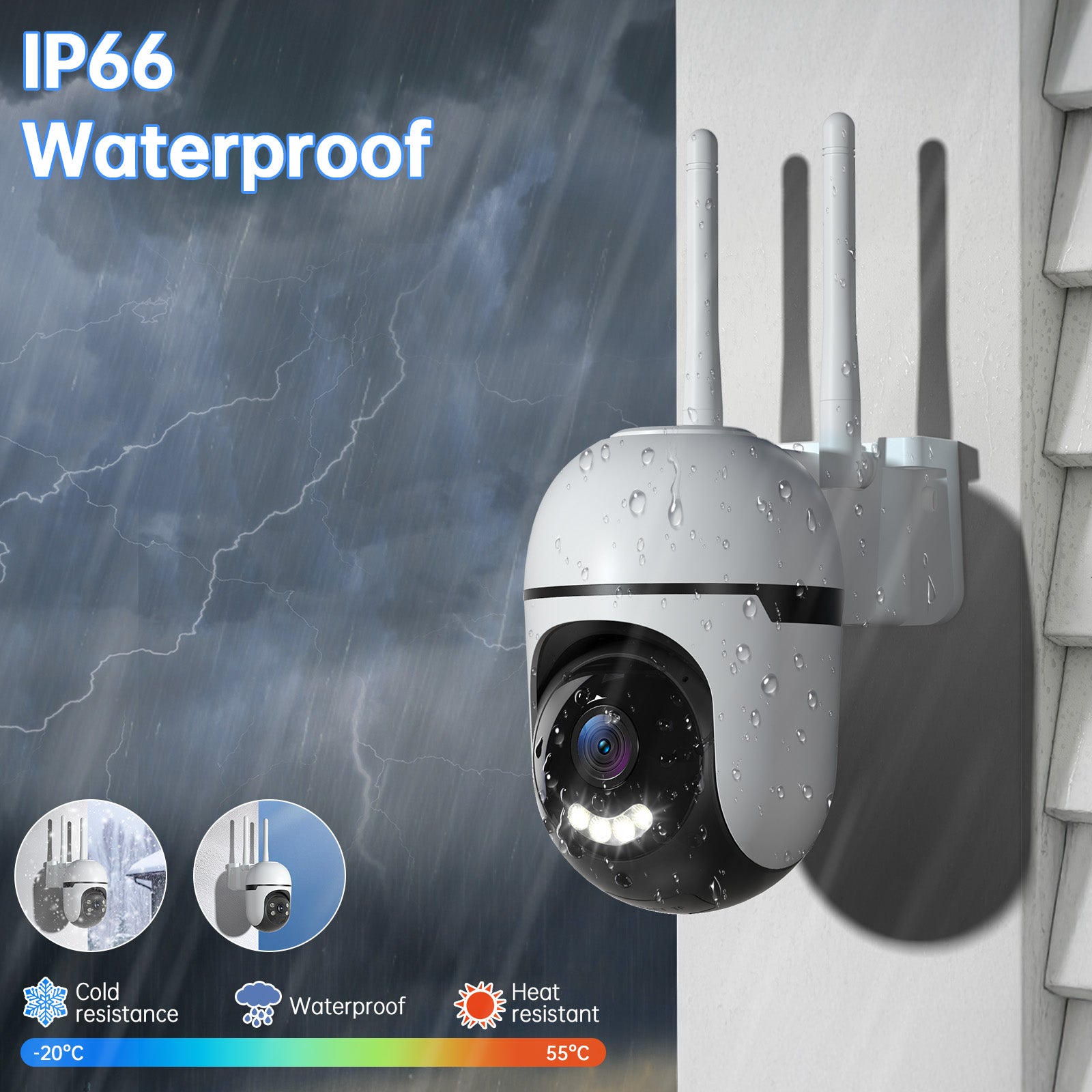 3MP PTZ Sans fil intérieur extérieur Mini caméra CCTV Système de sécurité réseau Caméra Wifi Avec