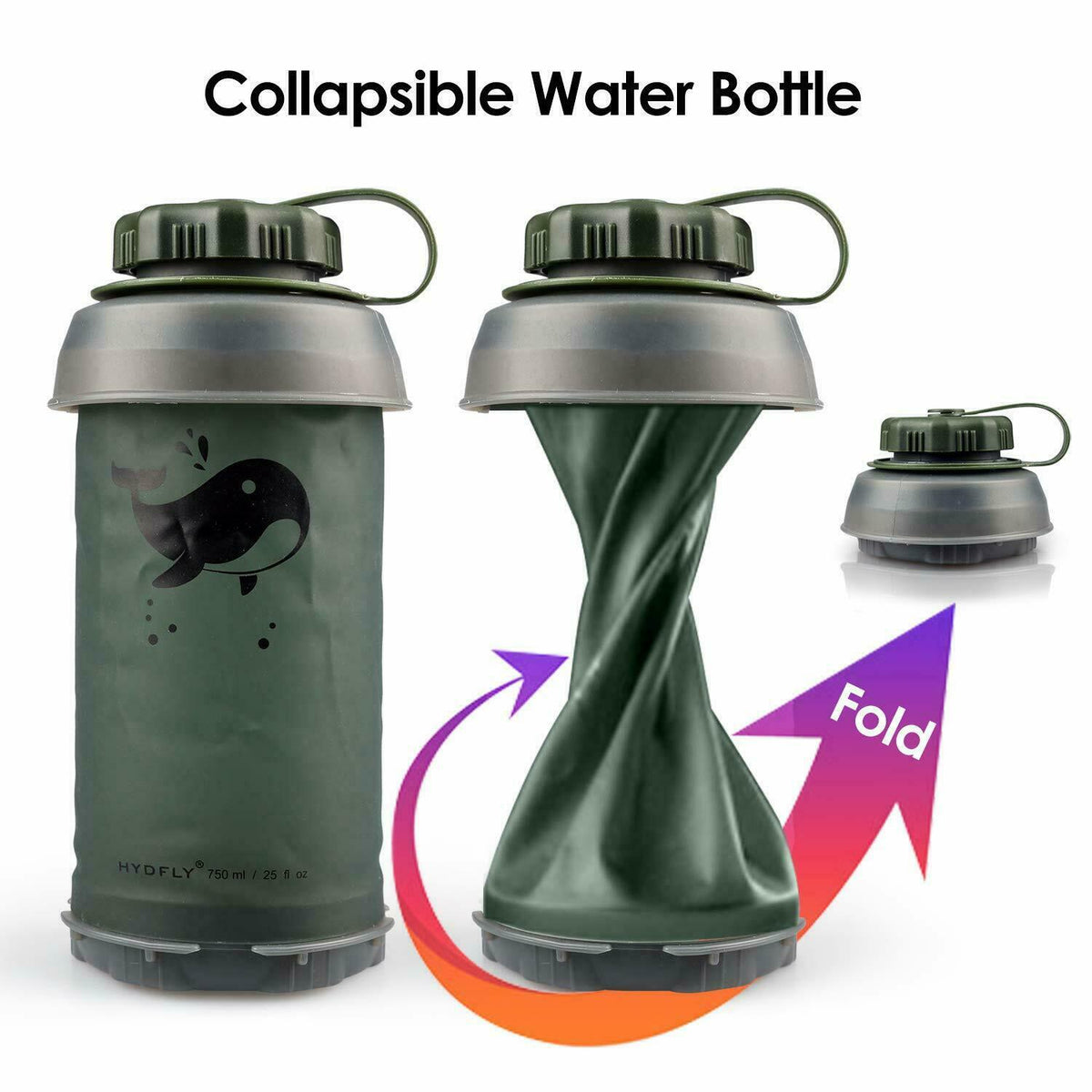 26Oz Filtre collapsible Filtration eau 2 étages BPA Randonnée pliable libre