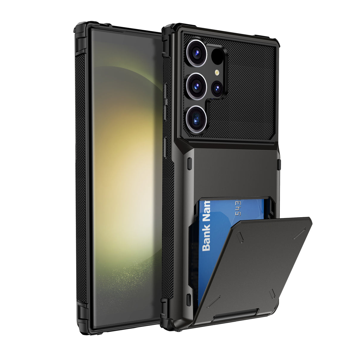 Étui de téléphone à carte à drop résistant à deux en un