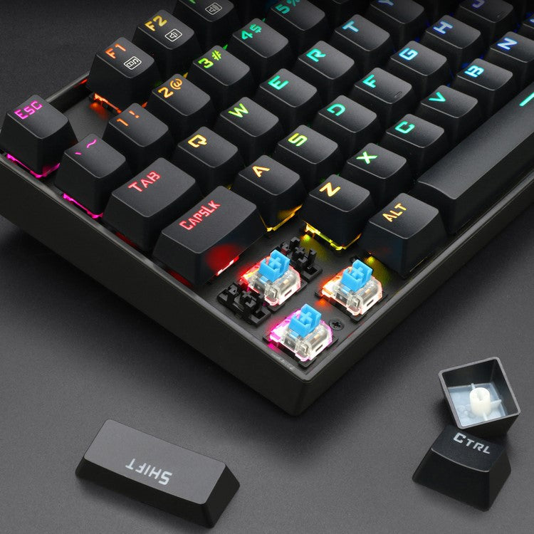 Monochrome Lumineux Câble mécanique E-sports jeu vert Axis clavier