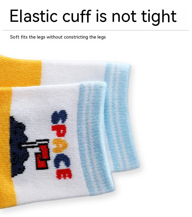 Chaussettes pour enfants Printemps et Automne mince Longueur mi-calf Couleur solide Chaussettes en coton