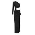 Robe élastiquée à épaule à manches longues pour femmes