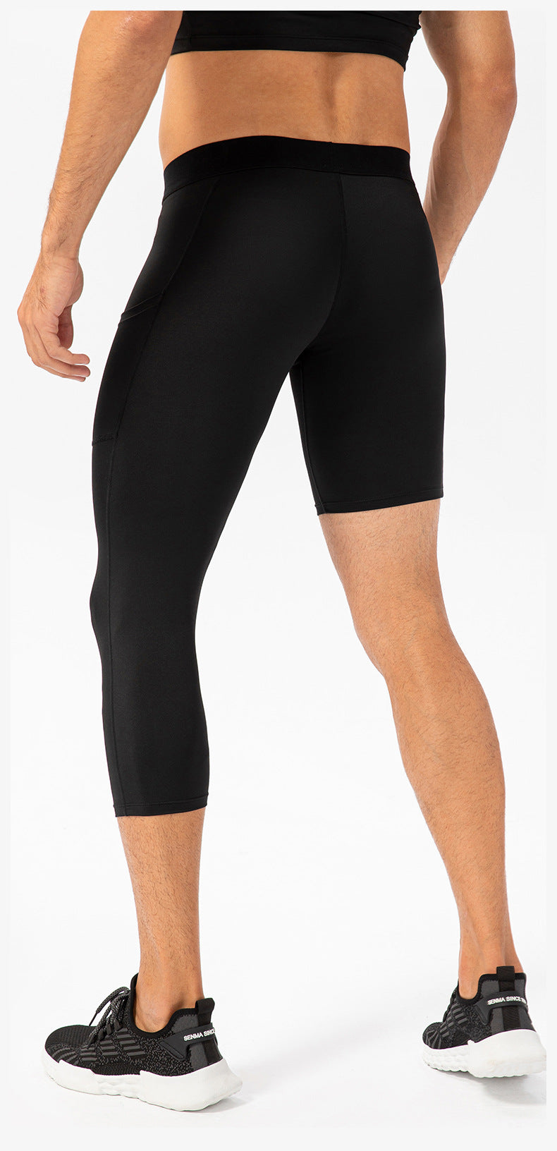 Pantalon de fitness à jambes simples pour hommes Longueur de la poche