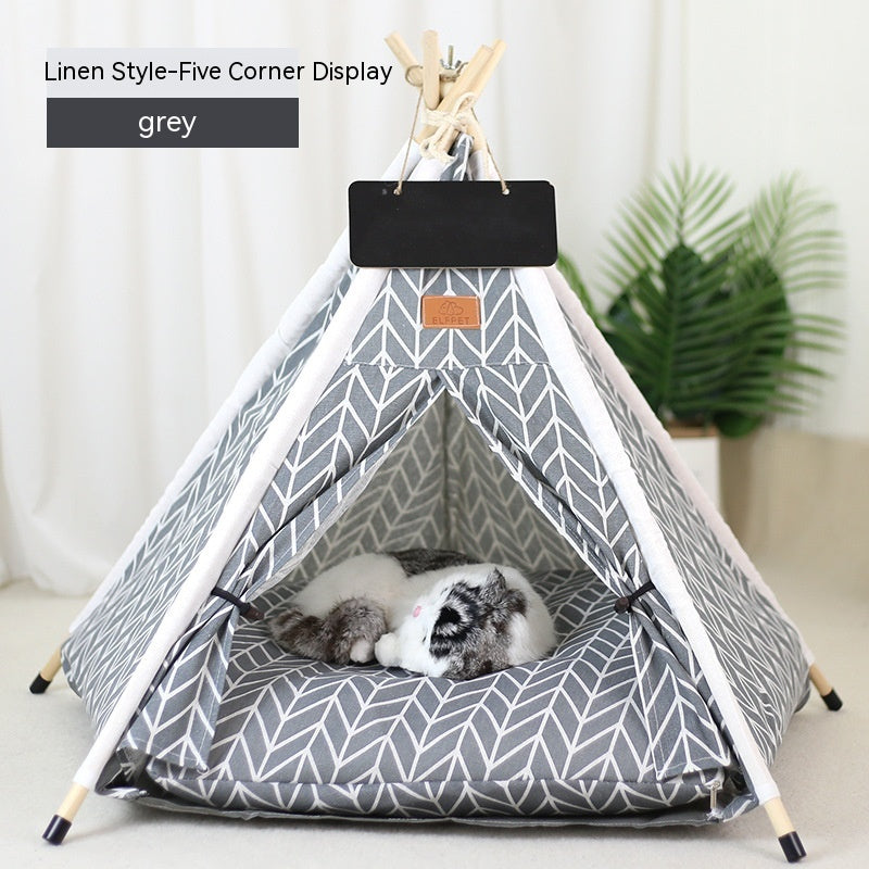 Maison de chat de tente de chat amovible et lavable Kennel Cat Villa semi-fermée Insulation Cat Ne